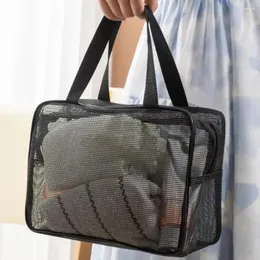 Storage Bags Visible Mesh Toiletry Organizer Cosmetic Bag Portable Capacity Shower For Quick-dry Gym