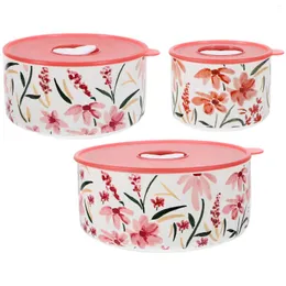 Dinnerware Ceramic Containers Lids Small Bowls Microwavable Soup Prep Salad Microwave Oven