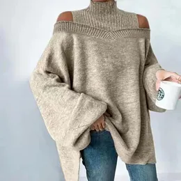 Maglioni da donna maglione a collote aurulico topshirt a maniche lunghe a maglia