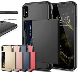 iPhone 11のスロットホルダー全カバー12 Pro Max 8 7 6S Plus XS Max XR Card Armor Slide Case for Samsung S20 Ultra S9 S8 8394301