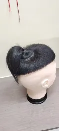 TOUPEEESTOUPEEESリアル人間の髪のポニーテール男性のためのフルPUベースのトーピー在庫のメンズ