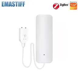 Control Tuya Zigbee Water Leakage Alarm Water Leak Sensor Detector Flood Alert Overflow Security Alarm System Works With Zigbee Gateway