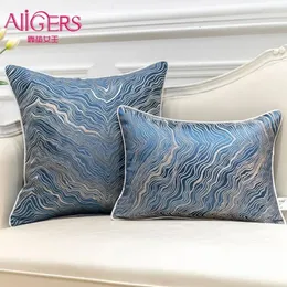 Pillow Avigers 럭셔리 블루 청록색 베이지 색 나무 녹색 나무 줄무늬 던지기 케이스 소파 침실을위한 현대식 커버