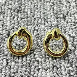 Stud Earrings European And American Fashion Electroplated 925 Silver Color 14K Irregular Festival Jewelry Gift Fit Unode50