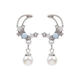 Orecchini 10 Accessori per gioielli alla moda per la moda in metallo Orecchini di luna perla