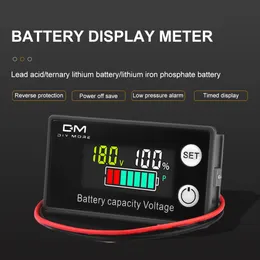 DM 6133A LCD Capacità della batteria Indicatore di temperatura allarme DC 8V-100 V Lead Acid Lithium LifePO4 Voltmeter Tensione Gasso di tensione 12V 24V