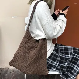 Drawschnelle japanische Wolle Crossbody Bag PU breite Schultergurt Pullover stricken