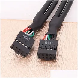 Conectores de cabos de computador 30cm /50cm/70cm mainboard 9pin dupont 2.54mm usb 2.0 fêmea para placa-mãe interna cabeçalho drop delivery co othux