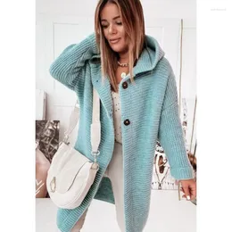 Magliette da donna 2024 Autunno inverno con cappuccio con cappuccio con cappuccio Temperamento di spostamento del cardigan allentati