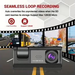 Caminhão de traço de 3 canais para carros 1080p Video Recorder Trow View Câmera para veículo DVR DVR Black Box Hardware Kit Car