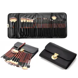 Anti-mahogany 26 horse hair makeup brush set professional makeup artist animal hair beauty tools school convenient brush bag