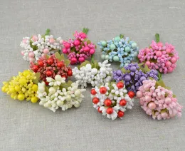 Dekorativa blommor 10st konstgjort skum blomma knopp diy kransmaterial brud handled härlig bröllop dekoration