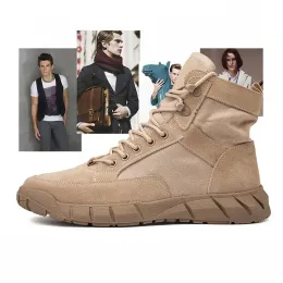 Schuhe 2023 Männer Schuhe Autumn Street Klassische Leder -Leinwand High Tops Freizeitschuhe Mann Outdoor Arbeitsstiefel