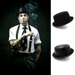 Chapéus de aba larga Balde tamanho 2 homens pretos de lã de lã misturada de lã clássica de porco chapéu vintage fedora trilby sunhat style party via viagem yq240403