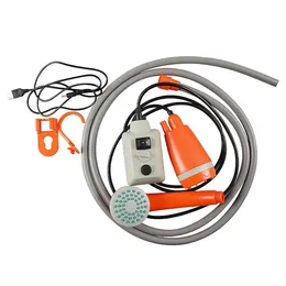 Handverktyg Portable Cam Shower Outdoor Pump Laddbart huvud och fällbar hink för vandringsresande droppleverans Sport utomhus CA DHMYK