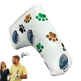 Klubbar magnetiska putter täcker katt tass putter headcovers syntetiska läder magnetiska stängning putter huvud täcker passar alla större golf putter