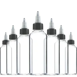 Bottles 30Pcs 30ml 60ml 100ml 120ml 150ml Plastic Empty Ink Vial Twist Top Black Cap Transparent Clear Bottle Tattooing Accessories