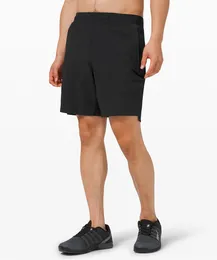 Lu -652 Men Yoga ostenta shorts curtos secos rápidos com zíper para celular de bolso Casual Running Gym Jogger Pant Licença para treinar shorts de 7 polegadas