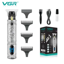 트리머 vgr t9 헤어 트리머 충전식 헤어 커팅 헤인 무선 헤어 클리퍼 전기 이발사 Tblade 0mm 커팅 블레이드 v228