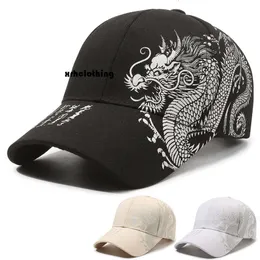 baseball cap Spring Autumn New National Style Chinese Loong Pattern Baseball Leisure Duck Tongue Men's and Women's Outdoor Sun Hat