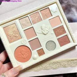 Shadow Paleta de Moda de 12 Renkler Sombra de Ojos Mate Estilo de Encaje Lentejuelas Purpurina Polvo Tierra çıplak Maquillaje Conj