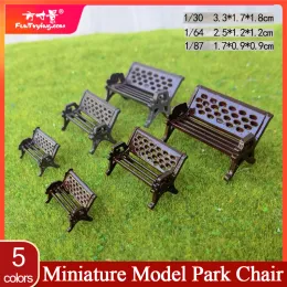 4pcs 30/01/64/87 Modelo Parque Parque Modelo de Parques Miniaturos Cadeira de Cadeira de Cadeira Domésticos Crafts Ornamento/Trem/Ferroviário/Layout da Ferrovia