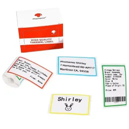 Paper Color Sticker SelfAdhesive Thermal Label Sticker Rectangle Paper 100pcs/Roll for Phomemo M110 M200 M220 Printer