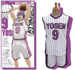 2015 Anime Kuroko No Basketball Basquete Branco Yosen Uniforme Murasakibara Atsushi Cosplay Camisa de basquete no99770785