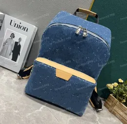 الدنيم الأزرق Apollomen الأزياء الأزياء مصممة غير رسمية حقائب ظهر محمول حقيبة محمول حقيبة على الظهر الحجارة.