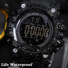 Yikaze 50mm Big Dial Sports Uhren Militär Countdown Stopwatch Sport Watch LED Digitale Herren Uhr Wasserdichte elektronische Uhr