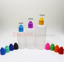 60ml 100ml 120ml Elektronik Pe E Sıvı Şişe Damlası Plastik Ejuice Boş Şişeler Çocuk geçirmez Kapaklar Uzun İnce İğne Tipleri 5341290