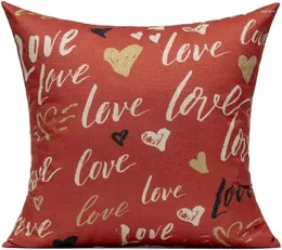 Cuscino per San Valentino Cuschio decorativo 40x40 cm Copertina di lino love rossa romantica