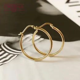 Ohrringe Chuhan 18K Gold großer Hoop Ohrringe Textur Luxus G18K Au750 Ohrringe verkaufen gut einfach und vielseitig feines Schmuck für Frau