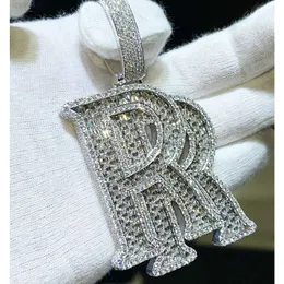 Yu Ying Hip Hop Jewelry masculino pingente de carta personalizada 925 Sterling Silver VVS Moissanite Diamond Nomer Name Pingente