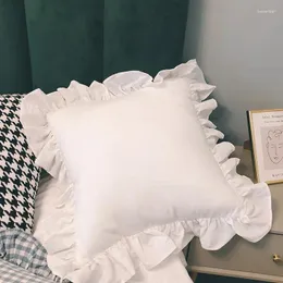 Algodão de travesseiros com sofá de cor sólida cor de núcleo removível e lavável a cabeceira simples decoração de casa de volta