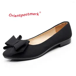 أحذية غير رسمية Orientpostmark Women's Boat Flats Women For Work Cloth Sweet Lofers Sloys on Ballet