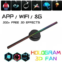 Novelty Lighting LED Display 42cm Hologram 3D Fan Projector Wall-Moned WiFi LED Sign Holographic Player Advertising Support PC Software YQ240403