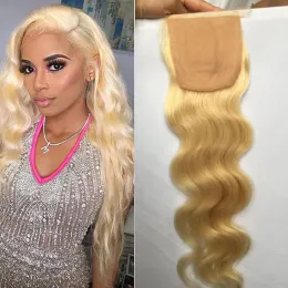 Toppers 613 Blond Lace Closure Peruki ludzkie włosy 4x4 Jedwabny podstawa górna koronkowa przednia peruka ludzka ludzka włosy dla czarnych kobiet fala ciała z dziecięcymi włosami