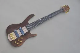 Guitar 6 Strings Electric Bass Gitarre Walnut Body Hals durch, goldene Hardware, keine Farbe, bieten maßgeschneiderte Dienstleistungen