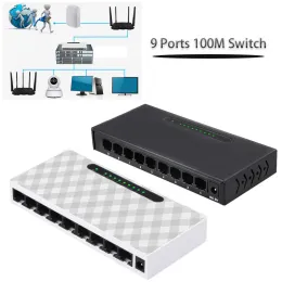 Шторы подключите и воспроизводите интернет -сплиттер RJ45 Hub Ethernet Smart Desktop Switcher 10/100 Мбит/с 9 портов Game Network Switch Fast Ethernet