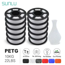 Stencils Sunlu 3D Materiale stampante PETG 1,75 mm con spool ad alta resistenza NO bubble 10 rotoli/set filamento filamento petg 10kg