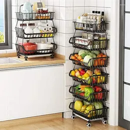 Kitchen Storage 6-layer Fruit Baskets Stackable And Vegetable Station Carts Organizers Produce