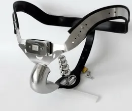 Belt Slave BDSM Bondage Fetish Lockable Penis Restraint Device Stainless Steel Cage With Anal Plug4598612