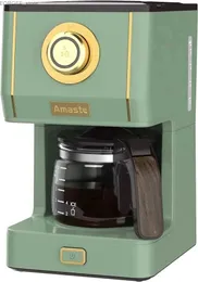 Kaffebryggare kaffemaskin w/ 25 oz glaspanna retro stil maker w/ återanvändbart kaffefilter tre brygglägen matcha grön | USA | NY Y240403