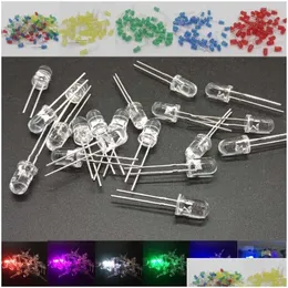 Ljuspärlor 1000pcs 5mm LED Diode 5 mm olika kit vit grön röd blå gul orange rosa lila varma diy emitterande diodelight drop dh1nj