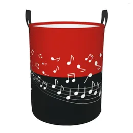 Laundry Bags Dirty Basket Music Notes Folding Clothing Storage Bucket Toy Home Waterproof Organizer