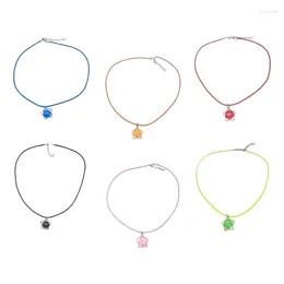 Kedjor Fempunkten Star Pendant Halsband Lovely Harts Charm Sweater Chain for Women H9ed