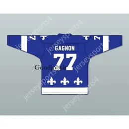 Хоккейная майка Gdsir Custom BLUE FRANCIS GAGNON 77 LE NATIONAL DE QUEBEC, НОВЫЙ Top Ed S-M-L-XL-XXL-3XL-4XL-5XL-6XL
