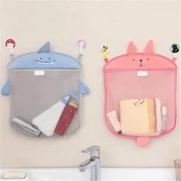 Aufbewahrungstaschen 1pcs Cartoon Wand Hanging Küchenbad Strick Netz Mesh Bad Baby Bad Spielzeug Shampoo Organizer Behälter