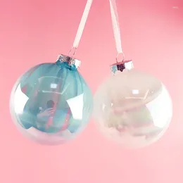 Decorazioni natalizie Decorazione per l'albero Ornamento in vetro Vetrina per piccolo centro commerciale Sfera colorata blu cielo da 8 cm